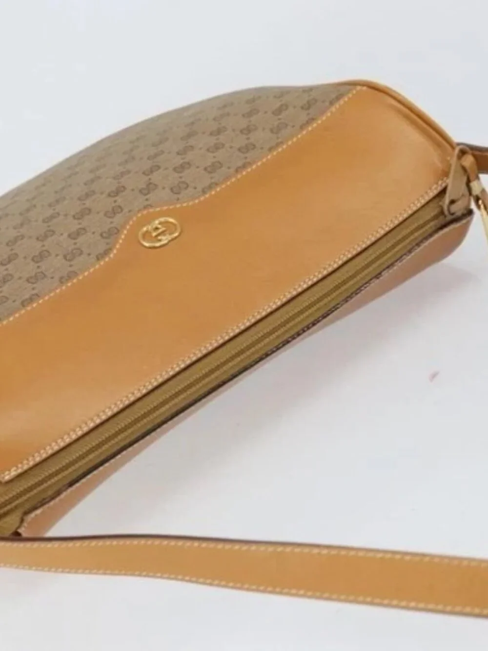 GUCCI Micro GG Supreme Web Sherry Line Bag PVC Beige 001 084 4001 Auth BA9954 - Picture 6 of 15